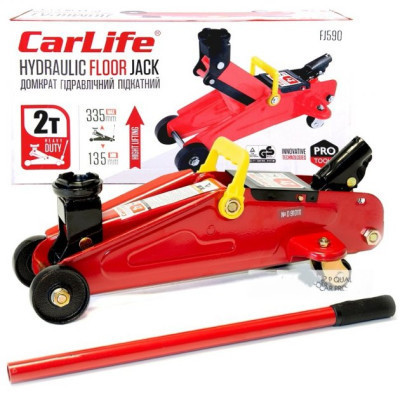 Домкрат CarLife підкатний 2т, 135-335мм (FJ590)