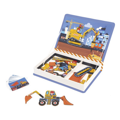 Розвиваюча іграшка Janod Магнітна книга Будівництво 70 елементів (J02526)