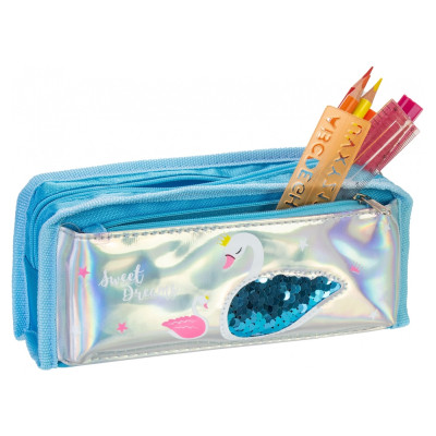 Пенал Cool For School голографічний з паєтками Sweet Dreams блакитний (CF86967)