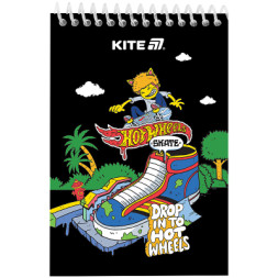 Блокнот Kite на спіралі Hot Wheels А6, 48 аркушів, нелінований (HW25-196-2)