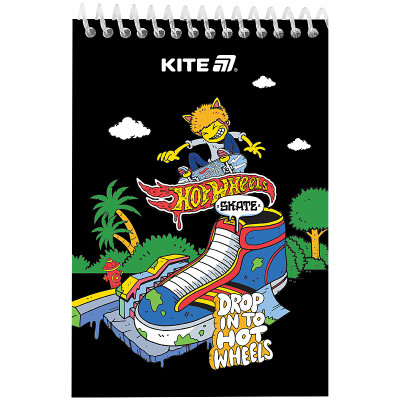 Блокнот Kite на спіралі Hot Wheels А6, 48 аркушів, нелінований (HW25-196-2)