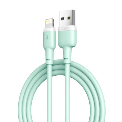 Дата кабель USB 2.0 AM to Lightning 1.0m 2.1A silicone green XO (NB208-L-1-GR)