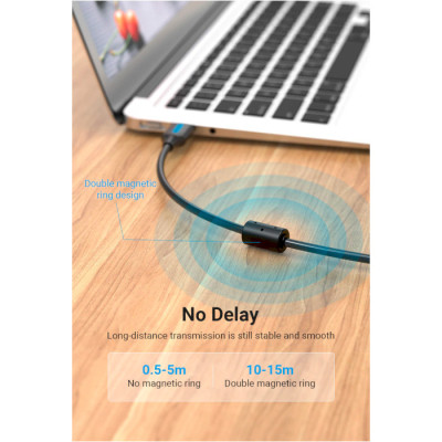 Кабель для принтера USB 2.0 AM/BM 1.5m 480Mbps PVC black Vention (COQBG)