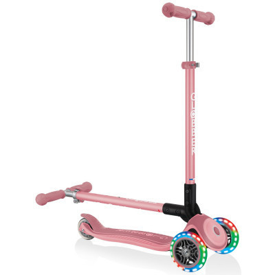 Самокат Globber Primo Foldable Plus Lights пастельно-рожевий (439-210)