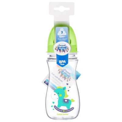 Пляшечка для годування Canpol babies Easystart Кольорові звірята 300 мл Бірюзова (35/204)