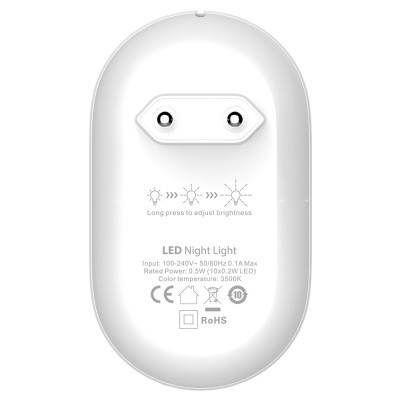 Нічник ColorWay Nightlight 0.5W (8x0.2W LED) (CW-NL08-W)