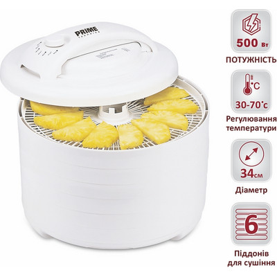 Сушка для овочів та фруктів PRIME Technics PFD 607 W (195984)