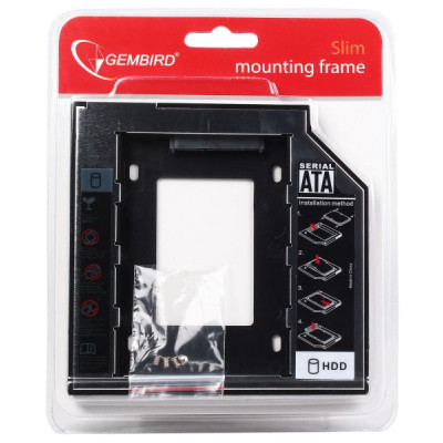 Фрейм-перехідник Gembird 2.5&quot; HDD/SSD to laptop slim 5.25&#039;&#039; bay (MF-95-01)