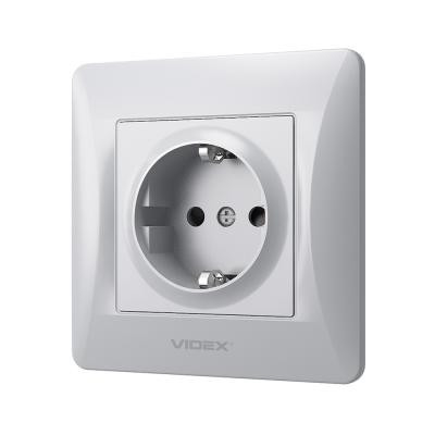 Розетка Videx BINERA 2ая із заземленням кремова (VF-BNSK1G-SS)