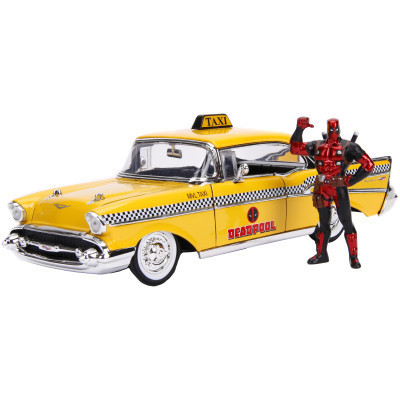 Машина Jada металева &quot;Марвел. Жовте таксі&quot; Чеві Бел Ейр (1957) з фігуркою Дедпула 1:24 (253225001)