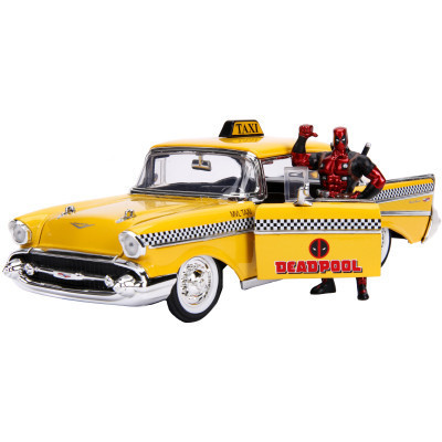 Машина Jada металева &quot;Марвел. Жовте таксі&quot; Чеві Бел Ейр (1957) з фігуркою Дедпула 1:24 (253225001)