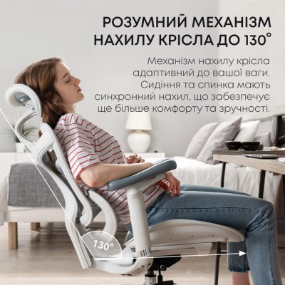 Офісне крісло Sihoo DORO C300L Mesh White (DORO-C300L-A3-102)