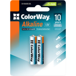 Батарейка ColorWay AAA LR03 Alkaline Power (лужні) * 2 blister (CW-BALR03-2BL)