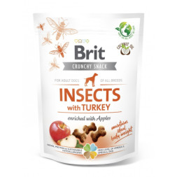 Ласощі для собак Brit Care Dog Crunchy Cracker Insects комахи, індичка та яблуко 200 г (8595602551484)