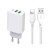 Зарядний пристрій XO L85C (2USB/2.4A) + USB - Lightning White (XO-L85C-L)