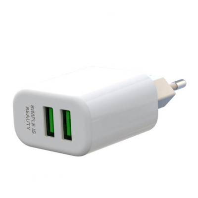 Зарядний пристрій XO L85C (2USB/2.4A) + USB - Lightning White (XO-L85C-L)