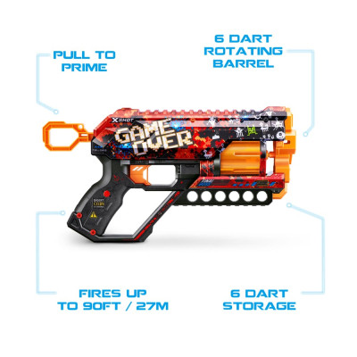 Іграшкова зброя Zuru X-Shot Швидкострільний бластер Skins Griefer Game Over (12 патронів) (36561D)