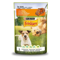 Вологий корм для собак Purina Friskies з куркою та морквою у підливці 100 г (7613035800847/8445290751065)