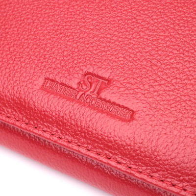 Гаманець ST Leather З натуральної шкіри Червоний (22524)