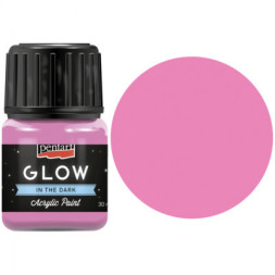 Акрилові фарби Pentart для декору Glow in the dark, Рожевий, 30 мл (5997412761429)
