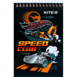 Блокнот Kite на спіралі Hot Wheels А6, 48 аркушів, нелінований (HW24-196)