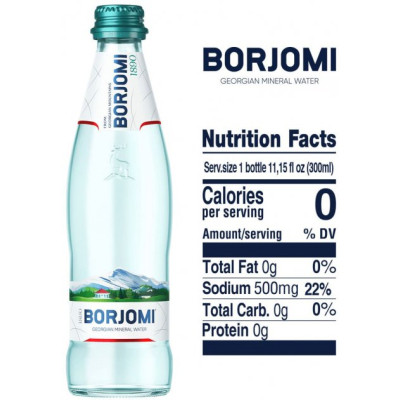 Мінеральна вода Borjomi 0.33 газ скл