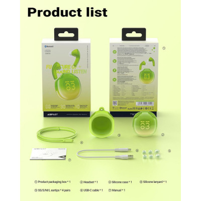 Навушники Acefast T9 Avocado Green (6974316282556)