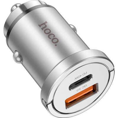 Зарядний пристрій HOCO NZ10 Handy USB-A/Type-C Silver (6942007601825)