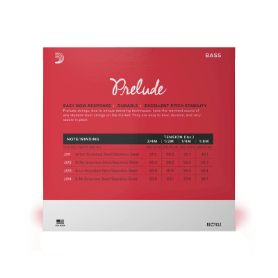 Струни для контрабаса D&#039;Addario Prelude Bass String Set 3/4 Scale Medium Tension (J610 3/4M)