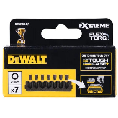Набір біт DeWALT в касеті Tough Case, FlexTorq, L=25 мм, H3, H4-3 шт, H5-2 шт, H6 (DT70806)