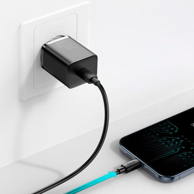 Зарядний пристрій Baseus Super Si 1C 20W With Cable Type-C/iP Black (TZCCSUP-B01)