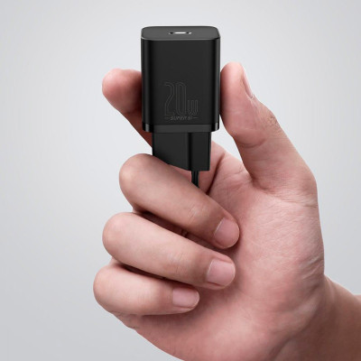 Зарядний пристрій Baseus Super Si 1C 20W With Cable Type-C/iP Black (TZCCSUP-B01)