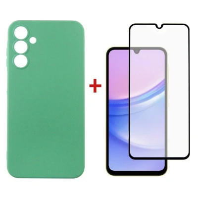 Чохол до мобільного телефона Dengos Kit for Samsung Galaxy A15 case + glass (Mint) (DG-KM-59)