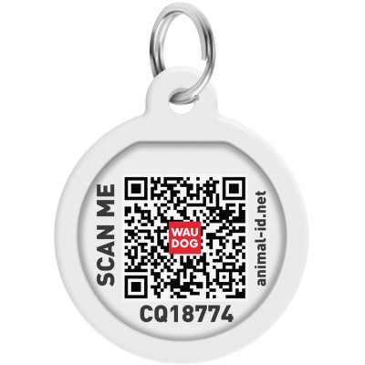 Адресник для тварин WAUDOG Smart ID з QR паспортом &quot;Коти&quot;, круг 25 мм (0625-0216)
