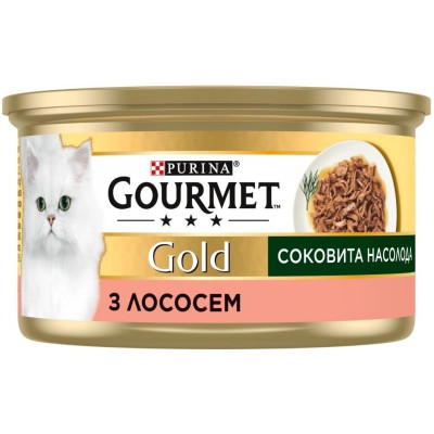 Консерви для котів Purina Gourmet Gold Соковита насолода з лососем 85 г (8445290823373)