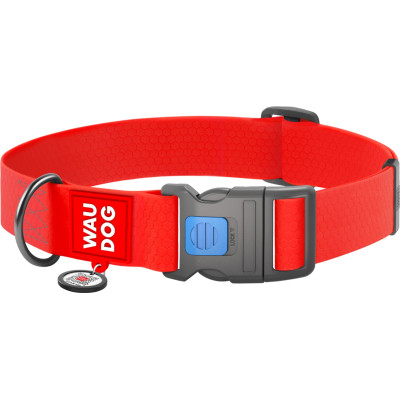 Нашийник для тварин WAUDOG Waterproof з QR паспортом пластиковий фастекс XXL червоний (25113)
