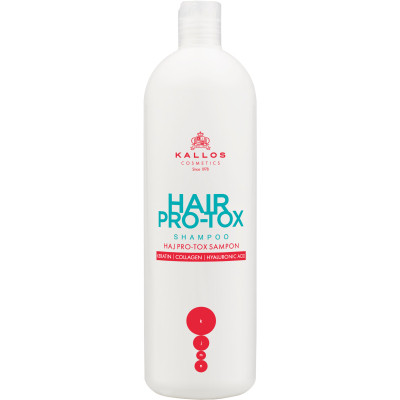 Шампунь Kallos Cosmetics Hair Pro-Tox Відновлюючий з кератином, колагеном і гіалуроновою кислотою 1000 мл (5998889511425)