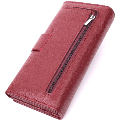Гаманець ST Leather З натуральної шкіри Бордовий (22550)