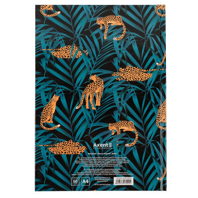 Книга записна Axent Leopard А4 у твердій обкладинці 96 аркуші клітинка, темно синя (8422-556-A)