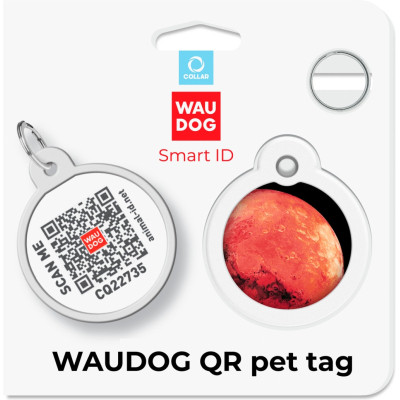 Адресник для тварин WAUDOG Smart ID з QR паспортом &quot;Марс&quot;, коло 30 мм (230-4031)
