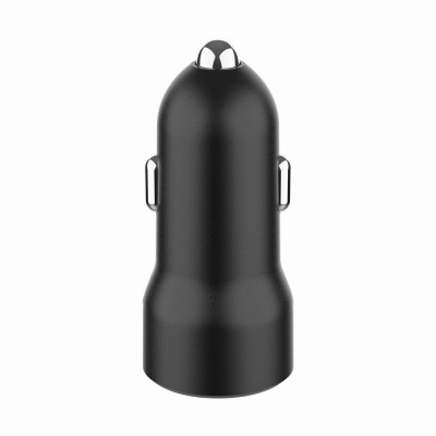 Зарядний пристрій Gembird 1xUSB-A (18W QC3.0) + 1xUSB-C (20W PD) black (TA-UC-A2PDQC20-CAR-01)
