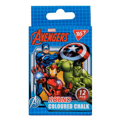 Крейда Yes кольорова кругла, 12 шт &quot;Marvel.Avengers&quot; (400448)