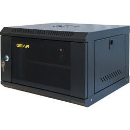 Шафа настінна GEAR 6U 19&quot; 600x450x350 мм, + полка 19&quot;, black (GWMSN-6U-600-450)