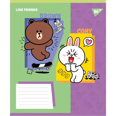 Зошит Yes Line Friends Funnyl А5 24 аркушів клітинка (767643)