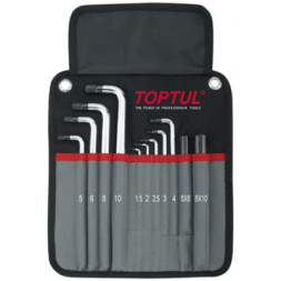 Ключ Toptul шестигранний з кулею 1,5-10мм 11шт. супердовгий у чохлі (GPAQ1101)