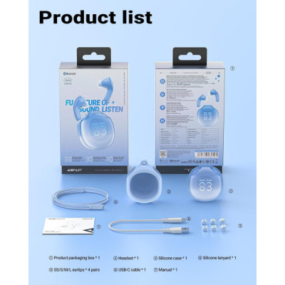 Навушники Acefast T9 Glacier Blue (6974316282525)