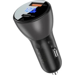 Зарядний пристрій Acefast 2xUSB 63W (USB-C + USB-A) B6 with digital display (6974316280972)
