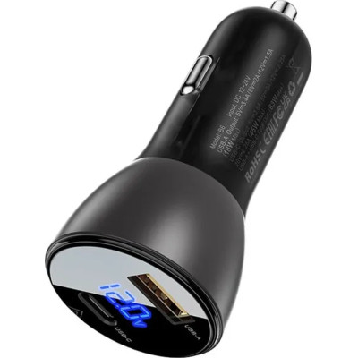 Зарядний пристрій Acefast 2xUSB 63W (USB-C + USB-A) B6 with digital display (6974316280972)