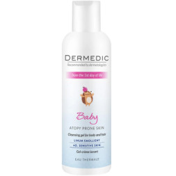 Дитячий гель для душу Dermedic Baby Linum Emollient Кремоподібний 2 в 1 з 1-го дня життя 200 мл (5901643170790)
