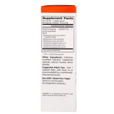 Пробіотики Doctor&#039;s Best Прибуток, Digestive Probiotic, 20 МЛРД КУО, 30 вегетаріанськ (DRB-00362)